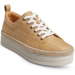 NIB JACK ROGERS Women’s Mia Rattan Platform Liw Top Sneakers